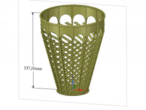 3डी-प्रिंट या सीएनसी के लिए कागज या फूल के लिए टोकरी फूलदान वॉलेट v07 3D प्रिंट मॉडल