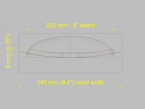 Skateboard mold- ready to be milled 3D 모델