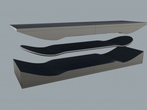Skateboard mold- ready to be milled 3D 모델