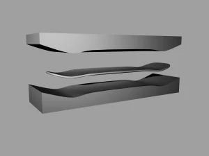 cruiser skateboard mold- ready to be milled 3D Model