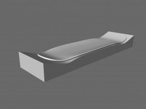 cruiser skateboard mold- ready to be milled Modelo 3D