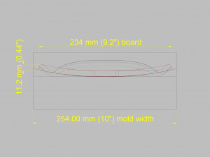 cruiser skateboard mold- ready to be milled Modelo 3D