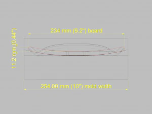 cruiser skateboard mold- ready to be milled 3D Model