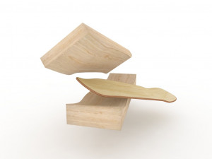 cruiser skateboard mold- ready to be milled Modelo 3D