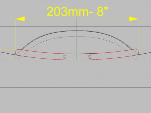 skateboard mold mellow concave- ready to be milled 3Dモデル