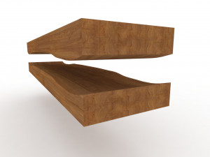 drop through longboard mold- ready to be milled 3D Model
