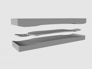 drop through longboard mold- ready to be milled 3D Model