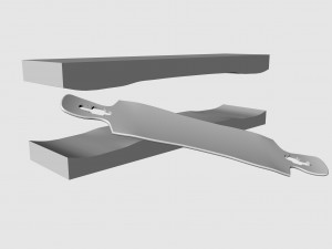 drop through longboard mold- ready to be milled 3D Model