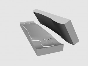 drop through longboard mold- ready to be milled 3D Model