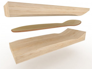 Old school shape skateboard mold- ready to be milled Modèle 3D