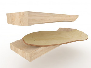 Old school shape skateboard mold- ready to be milled Modèle 3D