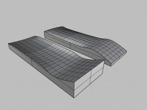 Old school shape skateboard mold- ready to be milled 3D Model