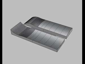 Old school shape skateboard mold- ready to be milled 3D Model