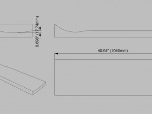 Old school shape skateboard mold- ready to be milled 3D Model