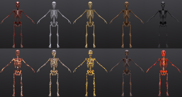 substance skeleton army 3D Model .c4d .max .obj .3ds .fbx .stl .blend 