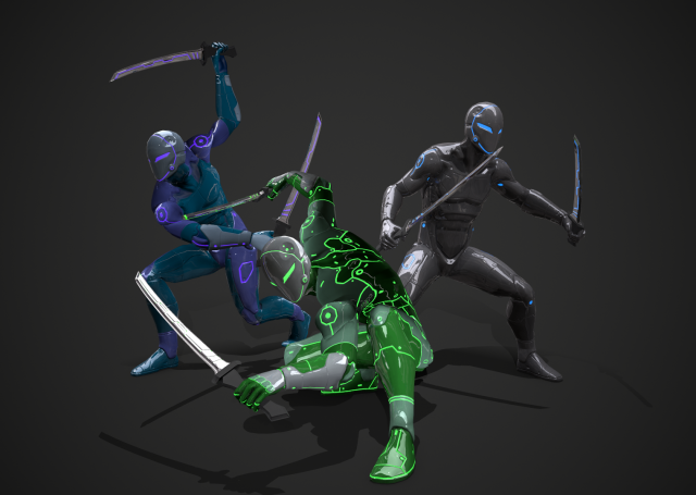 cyborg ninja killer 3D Model .c4d .max .obj .3ds .fbx .stl .blend 