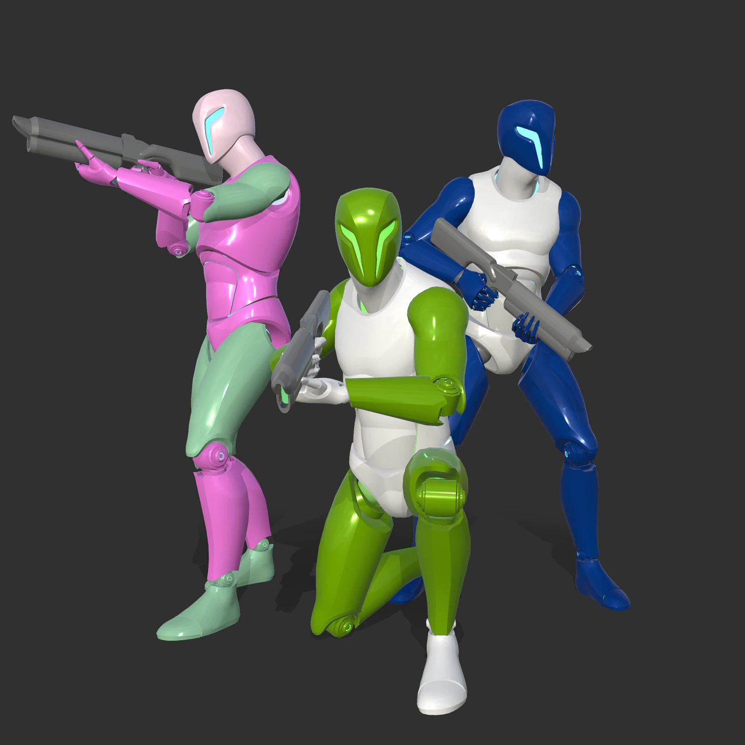 Cyborg Ninja Trooper 3D Modell .c4d .max .obj .3ds .fbx .stl .blend 