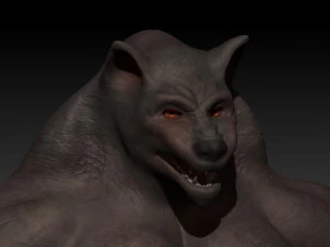 humanoid wolf creature 3D Model