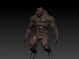 humanoid wolf creature 3D Model