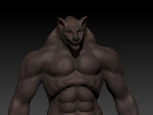 humanoid wolf creature 3D Model