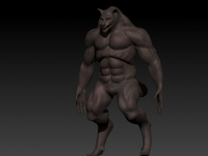 humanoid wolf creature Modelo 3D