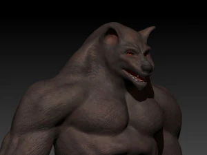 humanoid wolf creature 3D Model