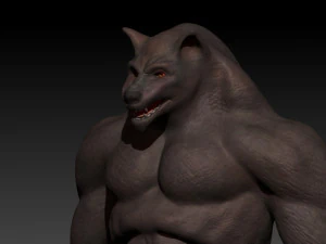 humanoid wolf creature 3D Model