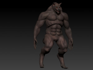 humanoid wolf creature Modelo 3D