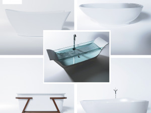 5 models modern luxury bathtubs part- 1 3D Model