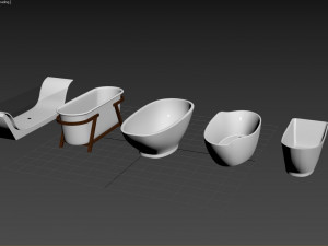 5 models modern luxury bathtubs part- 1 Modèle 3D