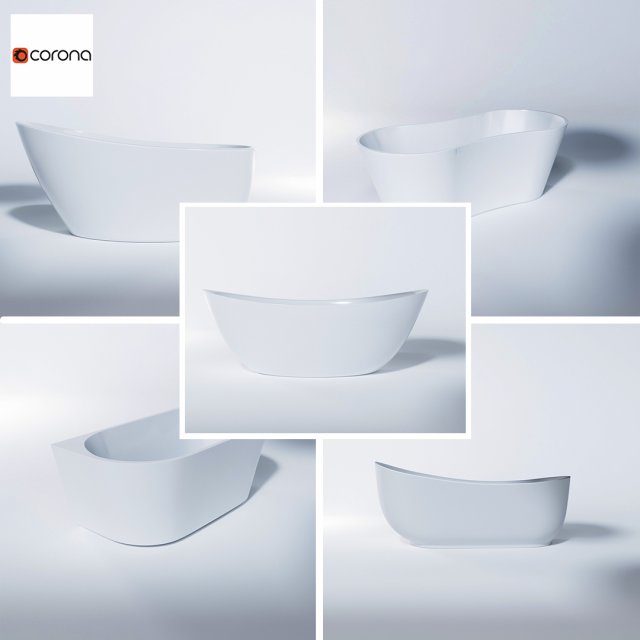 5 models modern luxury bathtubs part- 2 Model 3D .c4d .max .obj .3ds .fbx .stl .blend
