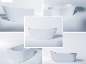 5 models modern luxury bathtubs part- 2 3D Model