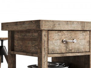 kitchen island - furniture - only table and adds non chair Model 3D