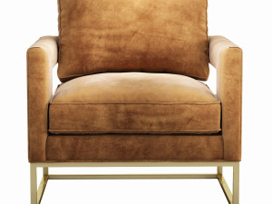 avery cognac velvet chair Modelo 3D
