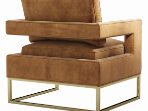 avery cognac velvet chair Modelo 3D