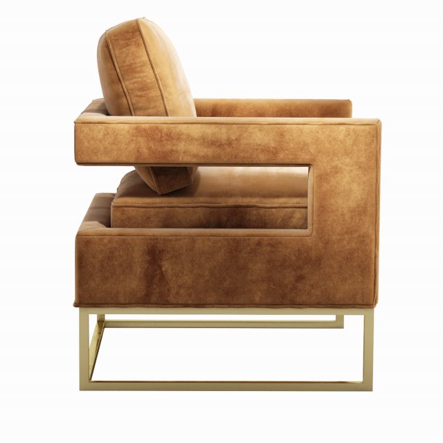 Avery cognac velvet hot sale chair