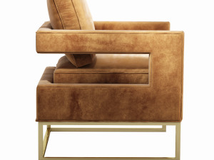 avery cognac velvet chair Modelo 3D