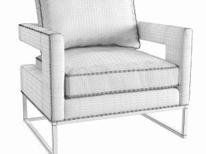 avery cognac velvet chair 3D Model