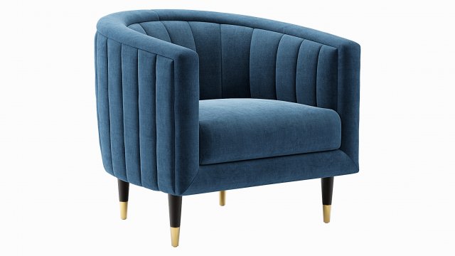 fluted juno velvet upholstered occasional chair 3D-Modell .c4d .max .obj .3ds .fbx .stl .blend 
