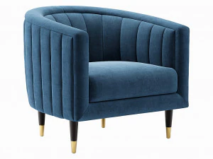 рифленый стул Juno с бархатной обивкой 3D Модель