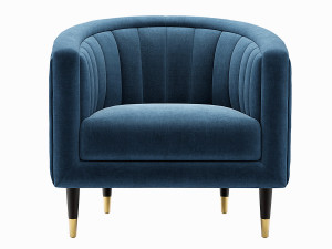 fluted juno velvet upholstered occasional chair 3D-Modell