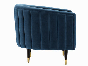 fluted juno velvet upholstered occasional chair 3D-Modell