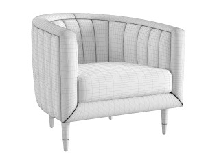 fluted juno velvet upholstered occasional chair 3D-Modell