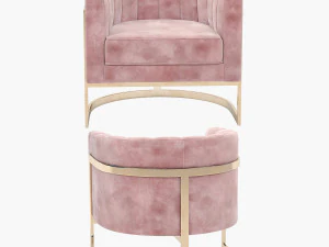 mica gold accent chair 3D Model