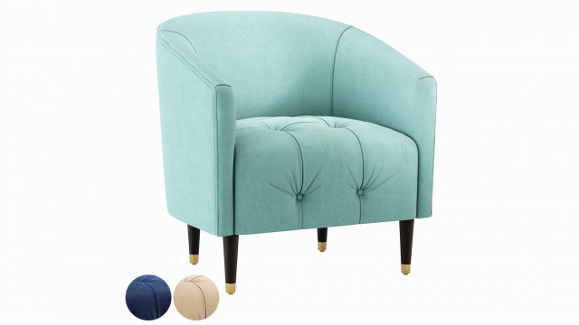 neiman marcus tufted accent chair 3D Model .c4d .max .obj .3ds .fbx .stl .blend 
