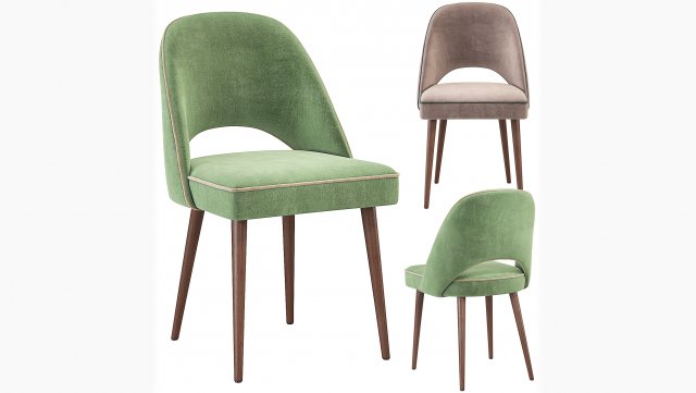 Roche Bobois Fenice Dining Chair 3D Model .c4d .max .obj .3ds .fbx .lwo .lw .lws