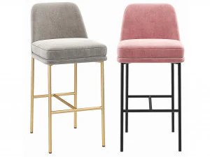 Taburete de bar con estructura de metal Westelm Jack Modelo 3D