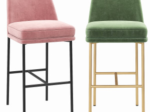 Westelm Jack Metal Frame Barstool 3D Model