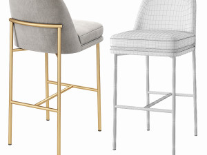 Westelm Jack Metal Frame Barstool 3D Model