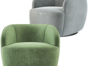 CB2 Gwyneth Swivel Chair Modello 3D